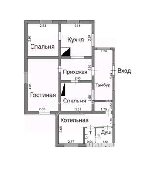 Дом 70м², 1-этажный, участок 8 сот.  