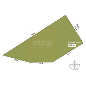 Дом 69м², 1-этажный, участок 10 сот.  