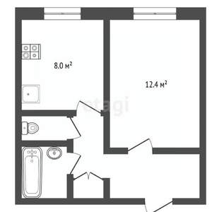 1-к квартира, на длительный срок, 32м2, 1/9 этаж