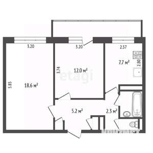 2-к квартира, на длительный срок, 63м2, 5/9 этаж