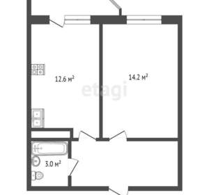 1-к квартира, на длительный срок, 39м2, 3/16 этаж