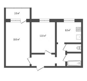 2-к квартира, на длительный срок, 51м2, 10/10 этаж