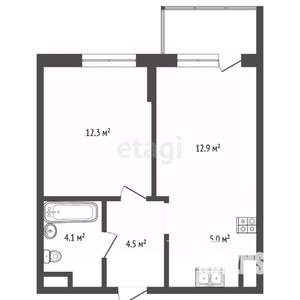 1-к квартира, на длительный срок, 39м2, 3/16 этаж