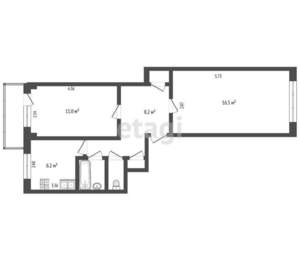 2-к квартира, на длительный срок, 46м2, 2/9 этаж