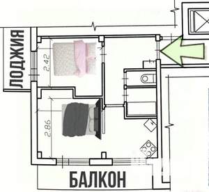 1-к квартира, посуточно, 33м2, 1/1 этаж
