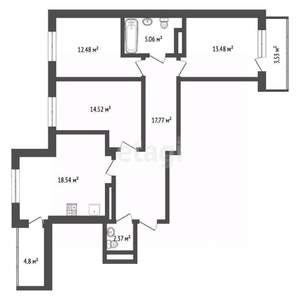 3-к квартира, на длительный срок, 84м2, 4/25 этаж