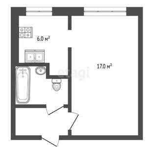 1-к квартира, на длительный срок, 30м2, 1/5 этаж