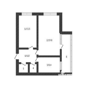 2-к квартира, на длительный срок, 52м2, 5/10 этаж