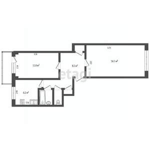 2-к квартира, на длительный срок, 46м2, 2/9 этаж