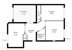 3-к квартира, на длительный срок, 100м2, 4/8 этаж