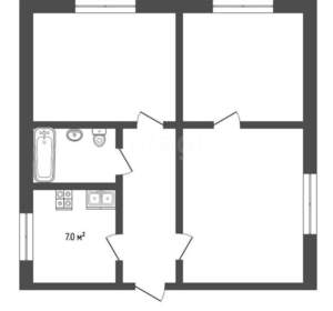 3-к квартира, на длительный срок, 51м2, 2/2 этаж