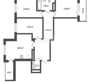 3-к квартира, на длительный срок, 84м2, 4/25 этаж