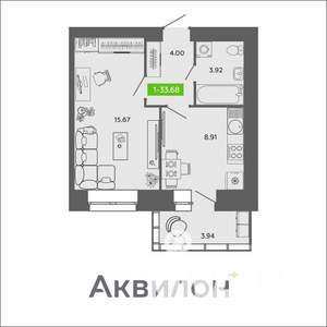 1-к квартира, вторичка, 34м2, 10/11 этаж