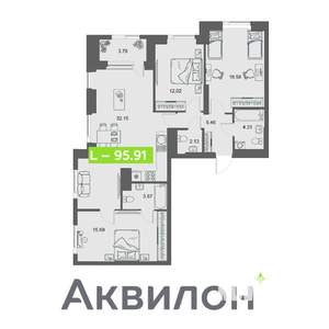 3-к квартира, вторичка, 96м2, 26/32 этаж