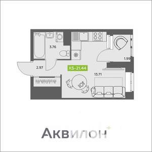 Студия квартира, вторичка, 21м2, 10/16 этаж