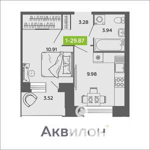 1-к квартира, вторичка, 30м2, 11/11 этаж