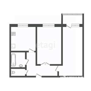 2-к квартира, вторичка, 46м2, 3/9 этаж