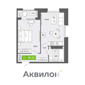 1-к квартира, вторичка, 38м2, 15/16 этаж