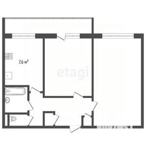 2-к квартира, вторичка, 50м2, 5/9 этаж