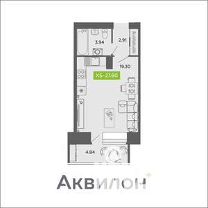 Студия квартира, вторичка, 28м2, 6/11 этаж