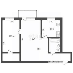 2-к квартира, вторичка, 46м2, 2/5 этаж