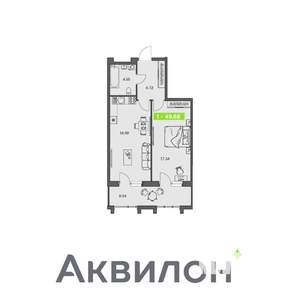 1-к квартира, вторичка, 50м2, 1/8 этаж