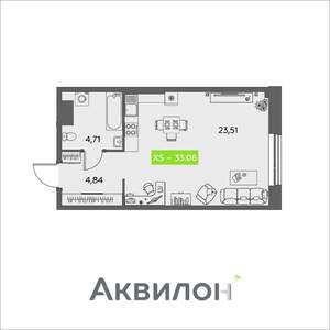 Студия квартира, вторичка, 33м2, 9/16 этаж