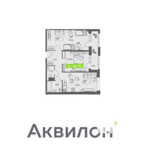 2-к квартира, вторичка, 64м2, 5/11 этаж