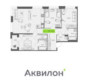 3-к квартира, вторичка, 92м2, 3/11 этаж