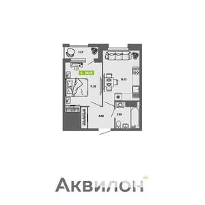 1-к квартира, вторичка, 34м2, 10/16 этаж