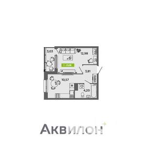 1-к квартира, вторичка, 33м2, 3/16 этаж