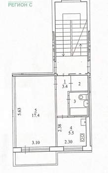 1-к квартира, вторичка, 31м2, 5/5 этаж