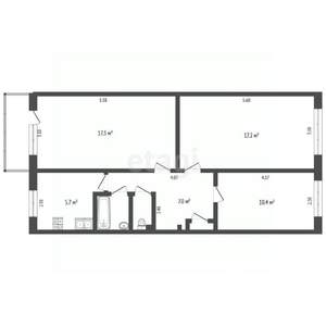 3-к квартира, вторичка, 61м2, 3/5 этаж