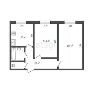 2-к квартира, вторичка, 51м2, 3/4 этаж