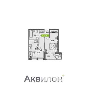1-к квартира, вторичка, 37м2, 1/16 этаж