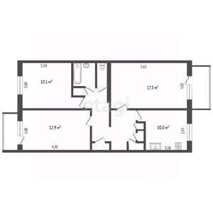 3-к квартира, вторичка, 66м2, 3/5 этаж