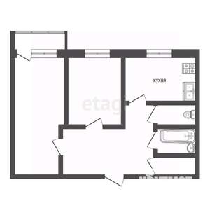 2-к квартира, вторичка, 44м2, 2/5 этаж