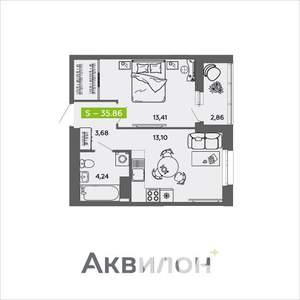 1-к квартира, вторичка, 36м2, 10/16 этаж