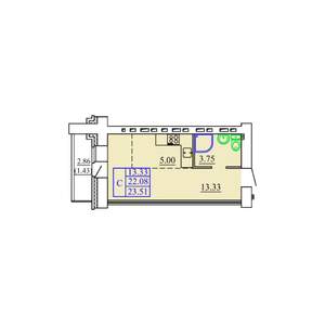 Студия квартира, строящийся дом, 24м2, 2/9 этаж