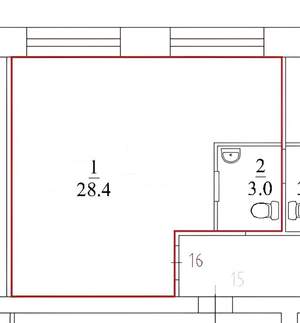 1-к квартира, вторичка, 31м2, 2/5 этаж