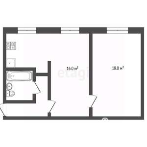 2-к квартира, вторичка, 45м2, 1/5 этаж