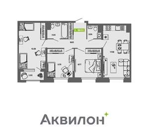3-к квартира, вторичка, 70м2, 8/16 этаж