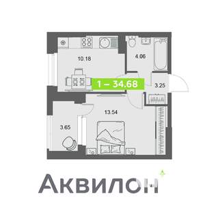 1-к квартира, вторичка, 35м2, 12/32 этаж
