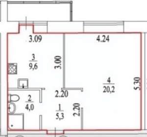 1-к квартира, вторичка, 40м2, 8/14 этаж