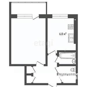 1-к квартира, вторичка, 29м2, 5/5 этаж