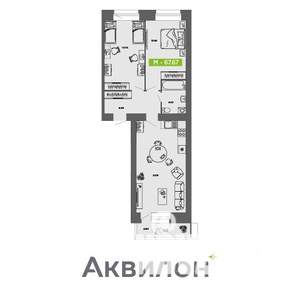 2-к квартира, вторичка, 68м2, 9/11 этаж