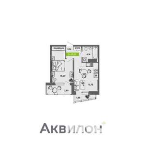 1-к квартира, вторичка, 37м2, 15/16 этаж