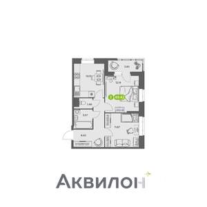 2-к квартира, вторичка, 49м2, 4/16 этаж