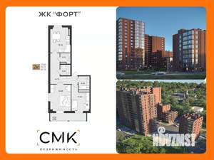2-к квартира, вторичка, 68м2, 7/16 этаж