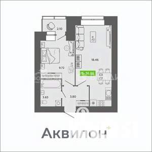 1-к квартира, сданный дом, 37м2, 11/11 этаж